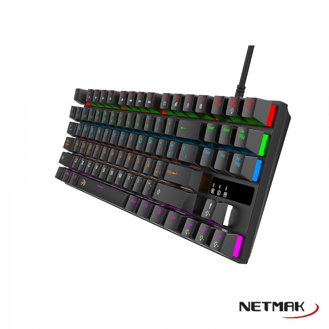 TECLADO MECANICO GAMER FORMATO 80% NM-SKILL NEGRO 
NETMAK